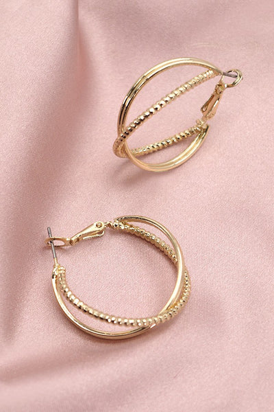 INTERTWINED HALF SPHERE HOOP EARRINGS | 31E03712