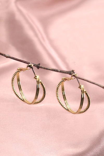 INTERTWINED HALF SPHERE HOOP EARRINGS | 31E03712