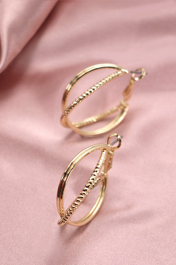 INTERTWINED HALF SPHERE HOOP EARRINGS | 31E03712