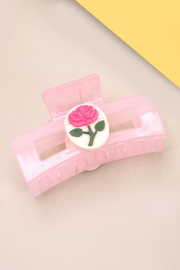 RECTANGLE ROSE HAIR CLAW CLIPS | 40H660