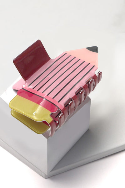 JUMBO FUN SCHOOL PENCIL HAIR CLAW CLIPS | 40H687