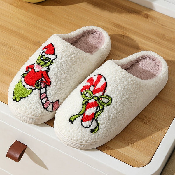 SOFT PLUSH MUSHROOM HEART RAINBOW WARM SLIPPERS | 40SP014