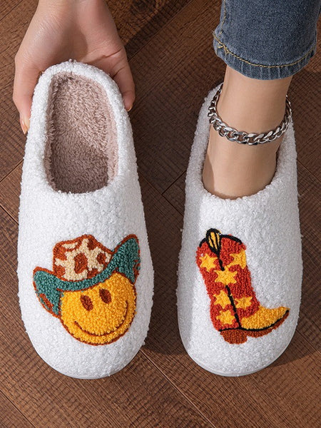 SOFT PLUSH MUSHROOM HEART RAINBOW WARM SLIPPERS | 40SP014