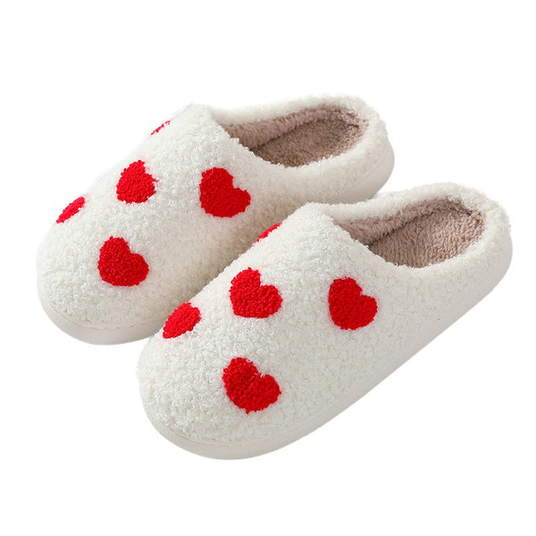 SOFT PLUSH MUSHROOM HEART RAINBOW WARM SLIPPERS | 40SP014