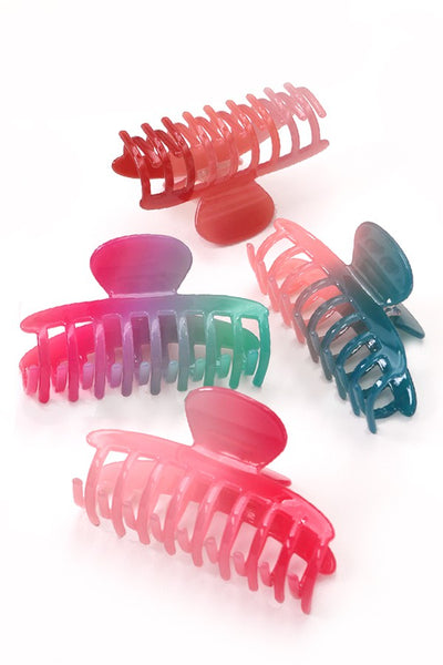 JUMBO SHINY OMBRE HAIR CLAW CLIPS | 40H689