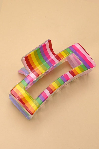 STRIPE RAINBOW HAIR CLAW CLIPS | 40H694