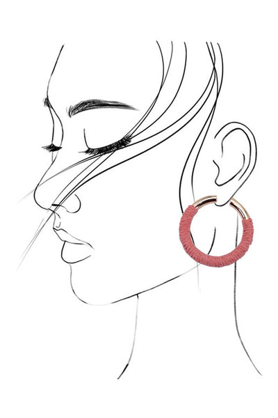 GOLD HEMP ROPE WRAPPED HOOP EARRINGS | 80E1925