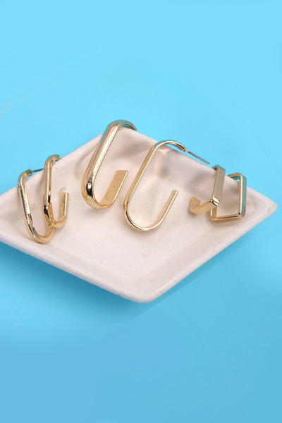 GEO TRIO HOOP EARRING SET | 31E03800