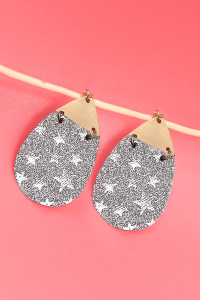 STAR GLITTER TEARDROP EARRINGS | 51E2101284