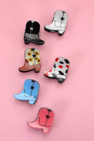 WESTERN BOOT HAT MINI HAIR CLAW CLIPS | 40H697