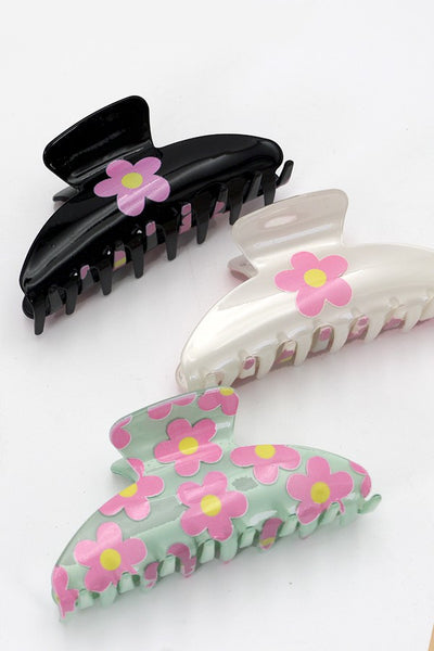 DOUBLE DESIGN DOUBLE SIDE DAISY HAIR CLAW CLIPS | 40H676