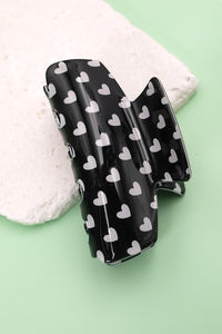 POKA DOT HEART BLACK HAIR CLAW CLIPS | 40H702