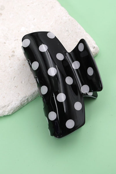 POKA DOT HEART BLACK HAIR CLAW CLIPS | 40H702