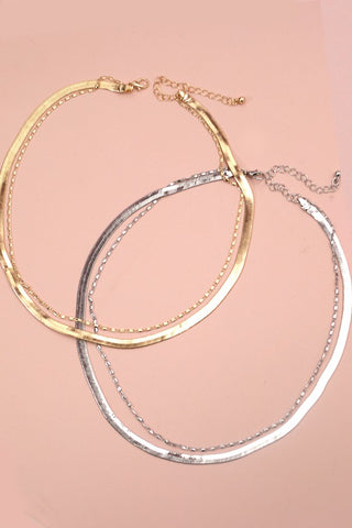 DOUBLE SNAKE AND LARGO CHAIN NECKLACE | 31N21203
