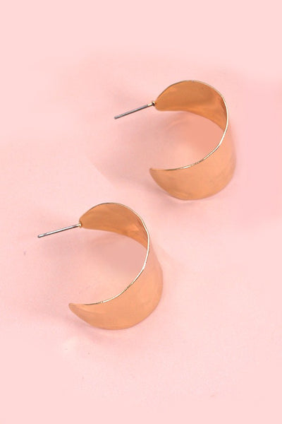 HAMMERED WIDE HOOP EARRINGS | 31E03807