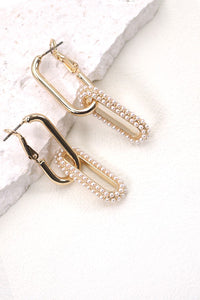 LINK CHAIN PEARL DROP EARRINGS | 31E03889