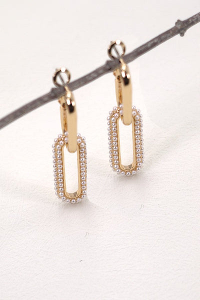 LINK CHAIN PEARL DROP EARRINGS | 31E03889