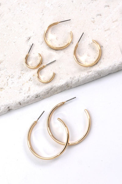 CLASSIC TRIO HOOP EARRINGS | 31E03905