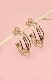 HAMMERED MULTI ROW HOOP EARRINGS | 80E2035