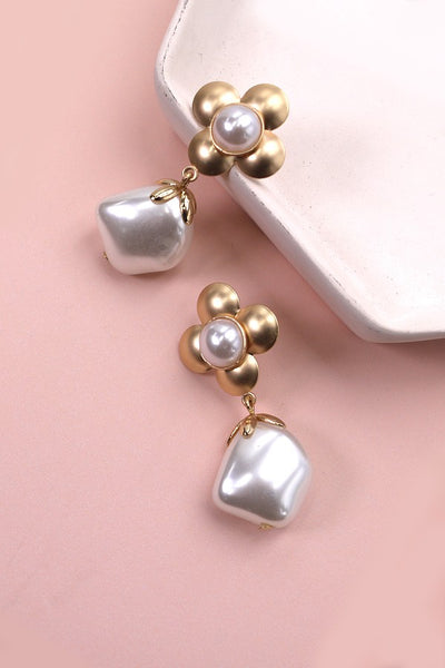 FLOWER PEARL DROP EARRINGS | 80E2032