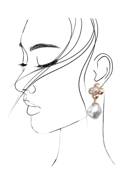 FLOWER PEARL DROP EARRINGS | 80E2032