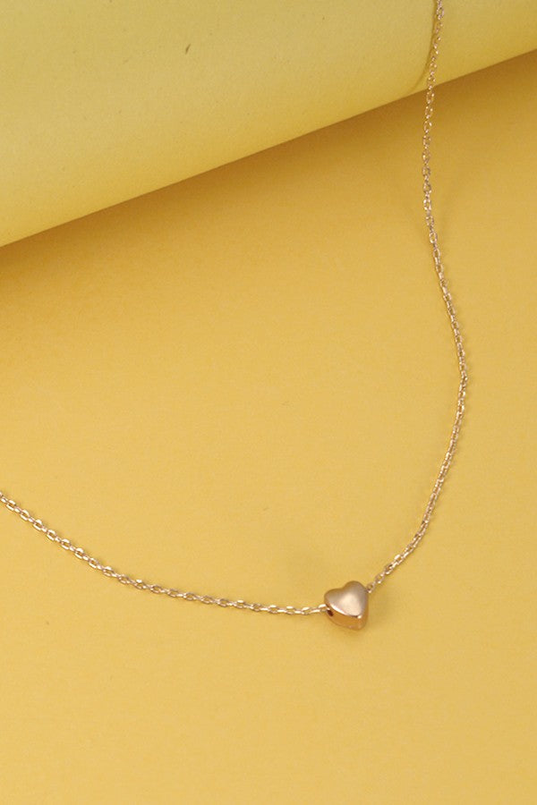 MINI DELICATE PUFFY HEART CHAIN NECKLACE | 80N297