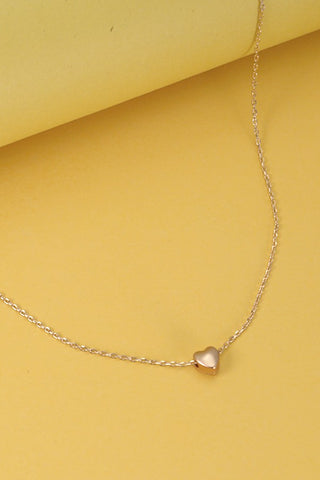 MINI DELICATE PUFFY HEART CHAIN NECKLACE | 80N297