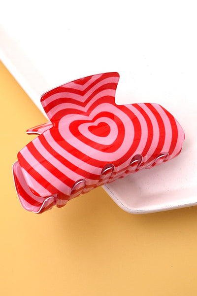 VALENTINE'S  DAY GIFT SWIRL HEART HAIR CLAW CLIPS | 40H709