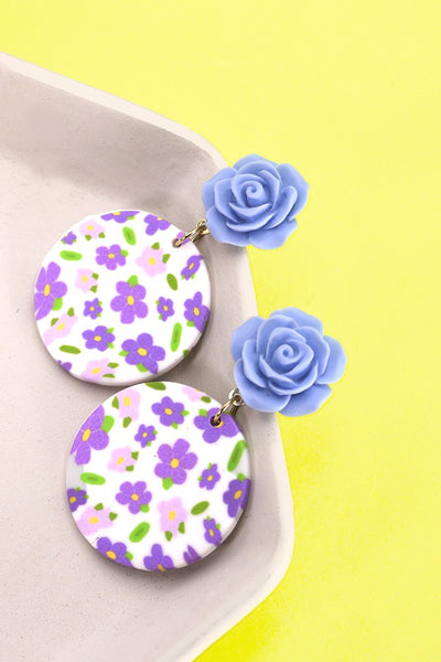 FLOWER ROUND POLYMER CLAY EARRINGS | 40E287