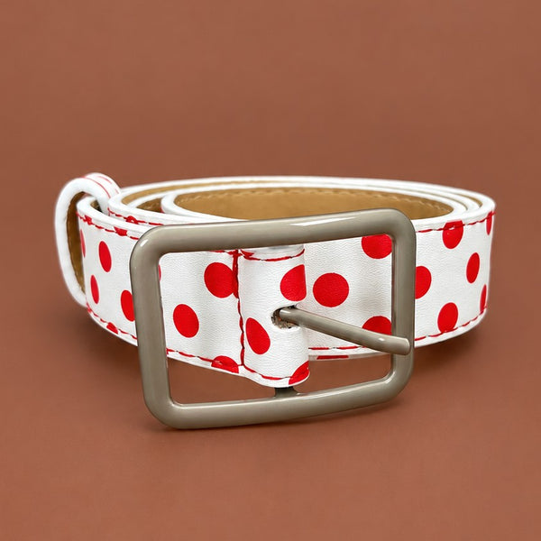 Polka Dot Slim Faux Leather Belt | 40BT664