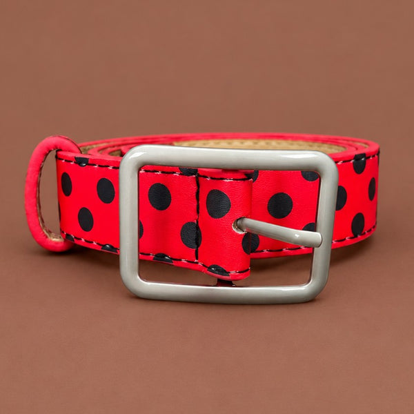 Polka Dot Slim Faux Leather Belt | 40BT664