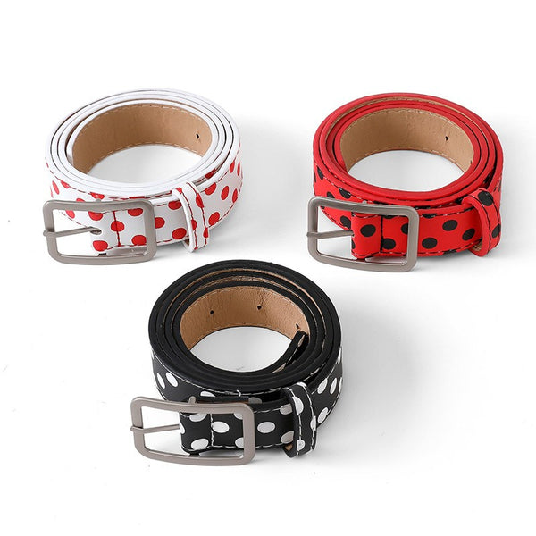 Polka Dot Slim Faux Leather Belt | 40BT664