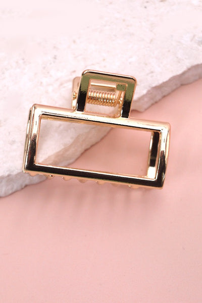 MINI GOLD RECTANGLE BOW HEART HAIR CLAW CLIPS | 40H713