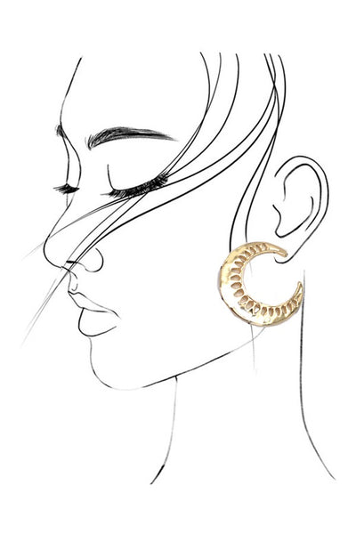 CUTOUT AZTEC FLAT HOOP EARRINGS | 31E03909