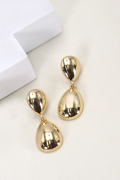 HIGH POLISH DOUBLE TEARDROP EARRINGS | 31E03910