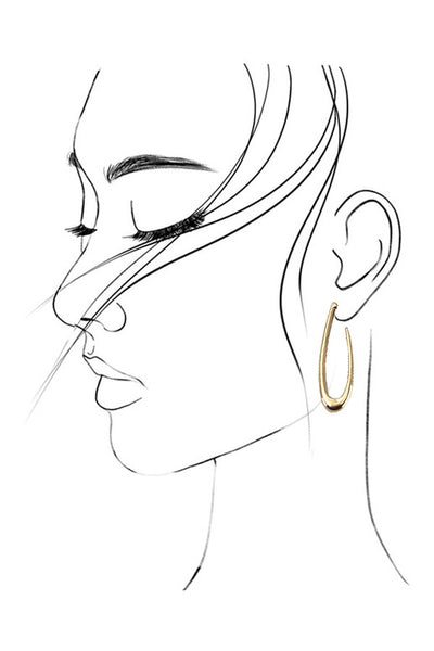 LONG TEAR DROP HOOP EARRINGS | 31E03911