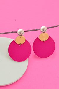 GEO DOUBLE CIRCLE WOOD EARRINGS | 31E03931