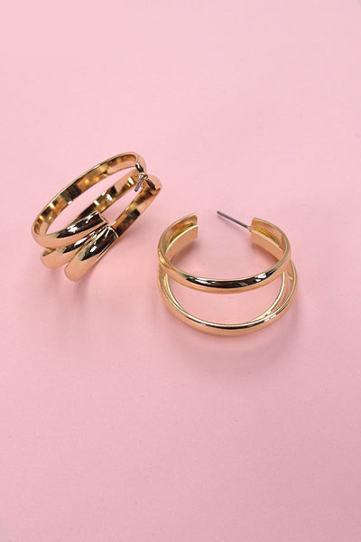 MEDIUM SIZE TRIPLE HOOP EARRING | 31E03937