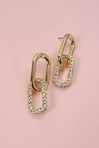 RHINESTONE DOUBLE LINK EARRINGS | 31E03954