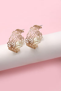 FLOWER FILIGREE HOOP EARRINGS | 80E2205