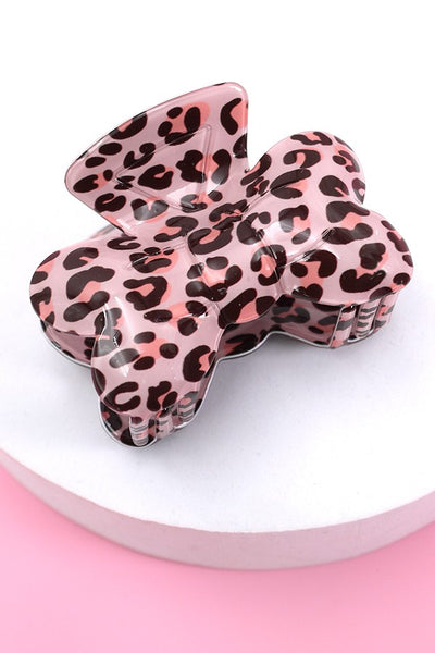 PINK ANIMAL BOW HAIR CLAW CLIPS | 40H714