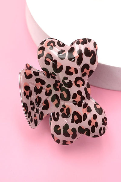 PINK ANIMAL BOW HAIR CLAW CLIPS | 40H714