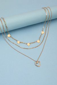 MULTI LAYER MINI HEARTS CHARM NECKLACE | 80N333