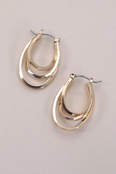 TRIPLE INTERTWINED OVAL HOOP EARRINGS | 31E03982