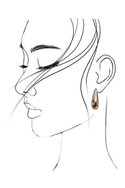 TEARDROP CUTOUT HINGED HOOP EARRINGS | 31E24003