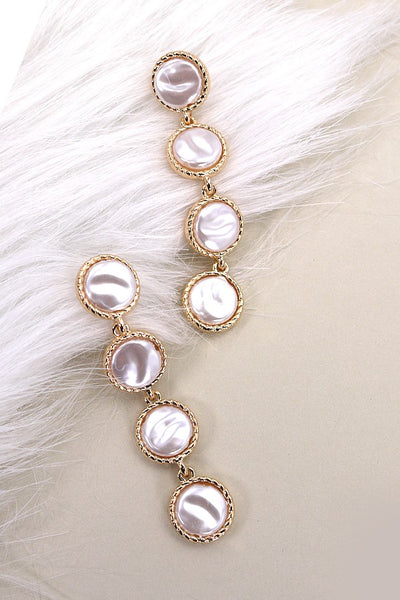 GOLD PEARL LINEAR DROP EARRINGS | 80E2351