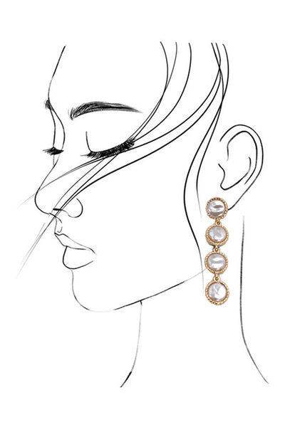 GOLD PEARL LINEAR DROP EARRINGS | 80E2351