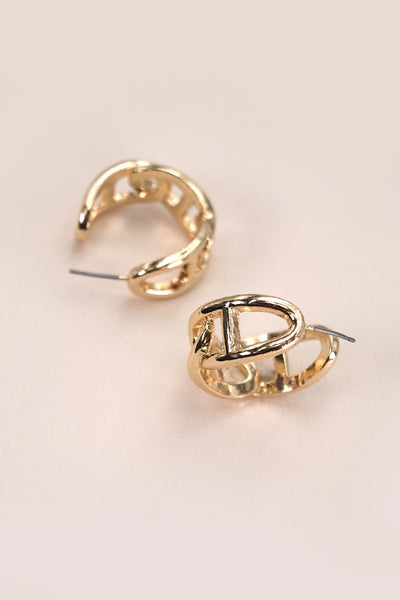 WIDE LINK CHAIN HOOP EARRINGS | 80E2342