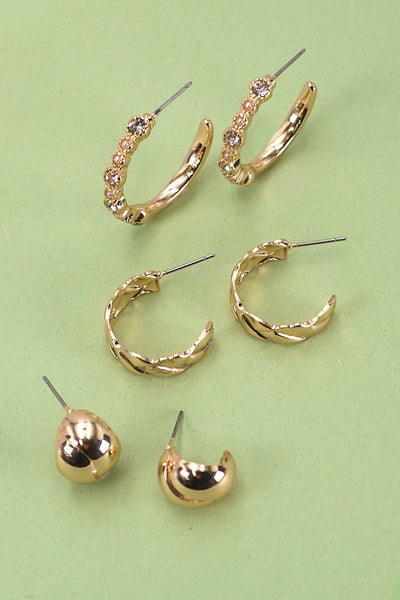 ACCENTED HOOP TRIO EARRING SETS | 80E2377