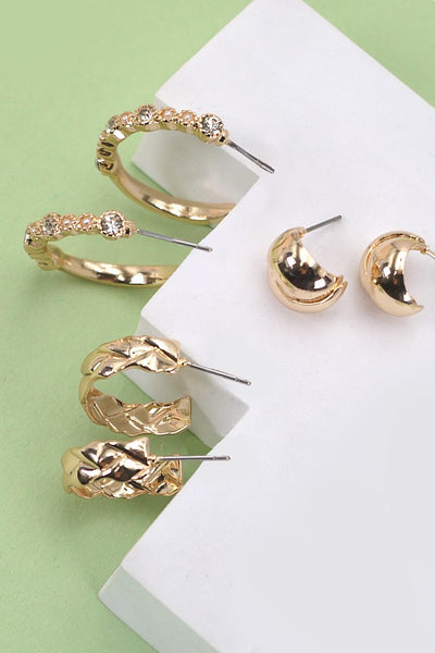 ACCENTED HOOP TRIO EARRING SETS | 80E2377